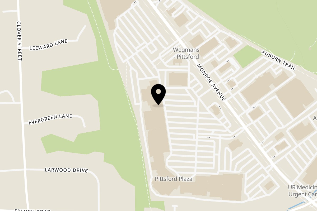 Map showing the location of Georgio's Pizza on 3349 Monroe Ave #18 in Rochester